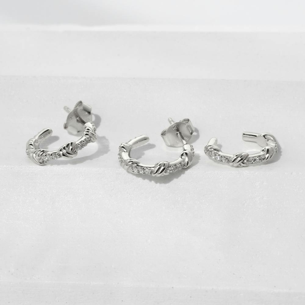 Bonded Love Knot Earrings in silver