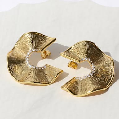 Allure Gold Wavy Earrings by Jackie Mack Designs